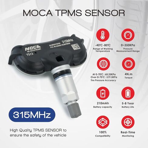 MOCA TPMS Sensor Fit 08-11 for ACURA CSX, 08-14 for HONDA CIVIC, 11-15 CR-Z, 09-11 ELEMENT, 09-14 FIT, 10-14 INSIGHT, 11-17 for HONDA ODYSSEY Tire Pressure Sensor 315Mhz in Saudi Arabia