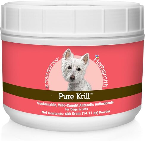 Herbsmith Pure Krill - كريل القطب الجنوبي البري - مكون واحد فقط - أستازانتين للكلاب - أوميغا 3 جاهزة للاستخدام - بديل لزيت الكريل للكلاب - 75 جم in Kuwait
