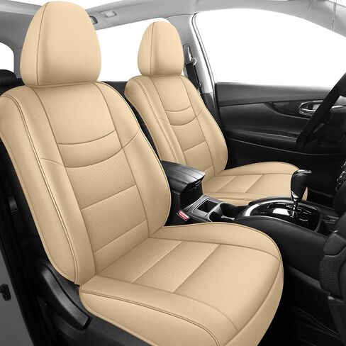 Fit Nissan X-Trail Seat Covers for Selected 2014 2015 2016 2017 2018 2019 2020 Nissan X-Trail - Odorless Leatherette Full Set Custom Seat Covers(Black) in Saudi Arabia