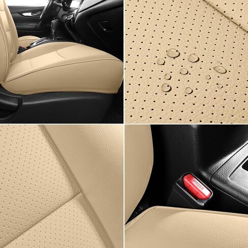 Fit Nissan X-Trail Seat Covers for Selected 2014 2015 2016 2017 2018 2019 2020 Nissan X-Trail - Odorless Leatherette Full Set Custom Seat Covers(Black) in Saudi Arabia