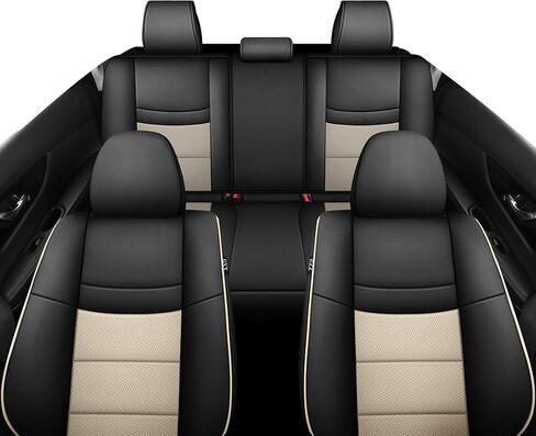 Fit Nissan X-Trail Seat Covers for Selected 2014 2015 2016 2017 2018 2019 2020 Nissan X-Trail - Odorless Leatherette Full Set Custom Seat Covers(Black) in Saudi Arabia