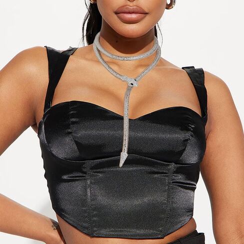 Navoky Metal Snake Necklace Rhinestone Snake Choker Crystal Collar Adjustable Jewelry for Women in Saudi Arabia