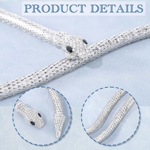 Navoky Metal Snake Necklace Rhinestone Snake Choker Crystal Collar Adjustable Jewelry for Women in Saudi Arabia