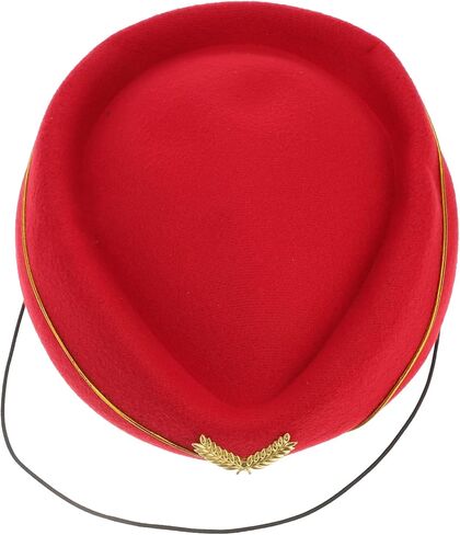 BESTOYARD Stewardess Hat Wool Cap Flight Attendant Hat Stewardess Cap for Costume Cosplay Costume Accessories (Red) in Kuwait
