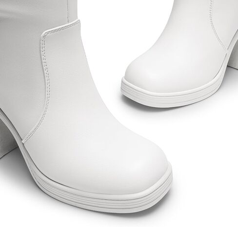 أحذية DREAM PAIRS النسائية للركبة بمقدمة مربعة وكعب مكتنز وسحاب جانبي ومنصة Gogo in Saudi Arabia