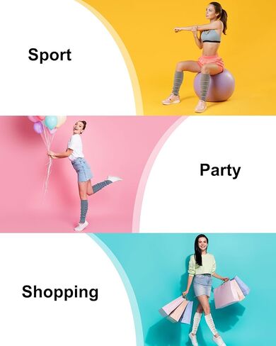 تدفئة الساق للنساء من إكسسوارات اليوجا الرياضية في الثمانينيات، باللون الأبيض in Kuwait