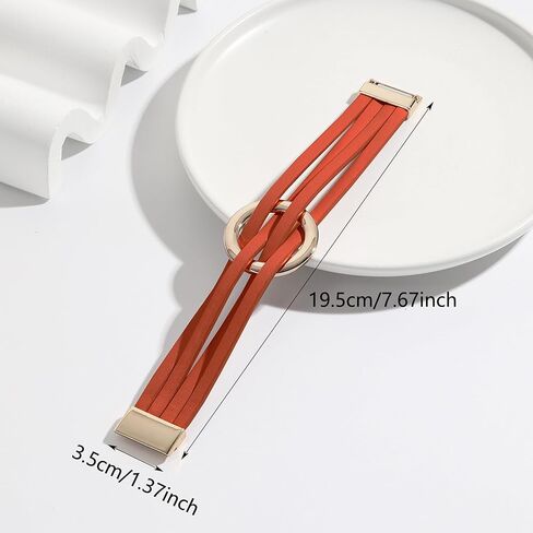 سوار جلدي للنساء من الجلد الأسود مضفر سوار بوهو متعدد الطبقات سوار جلدي ملفوف سوار الهالوين عيد الحب الذكرى السنوية هدايا عيد الميلاد in Kuwait