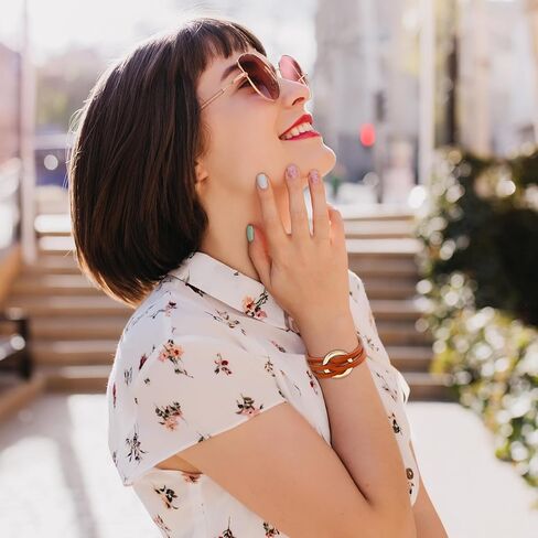 سوار جلدي للنساء من الجلد الأسود مضفر سوار بوهو متعدد الطبقات سوار جلدي ملفوف سوار الهالوين عيد الحب الذكرى السنوية هدايا عيد الميلاد in Kuwait