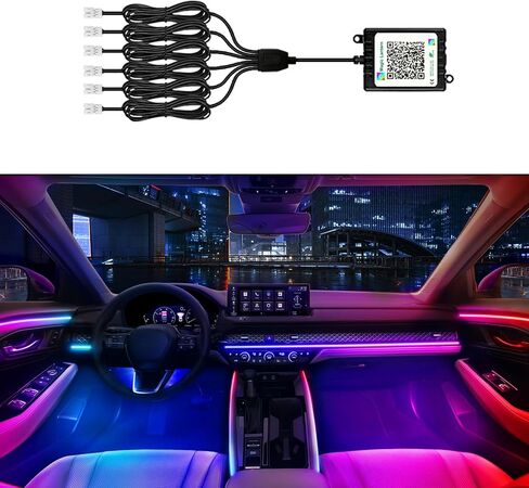 أجزاء مصابيح LED أكريليك، ملحقات شريط إضاءة LED للسيارة الداخلية (سلك تمديد 59 بوصة) in Kuwait