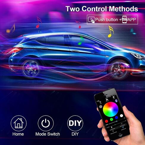 Dreamcolor Acrylic Interior Car LED Strip Light,RGB 6 in 1 Ambient Lighting Car with Wireless APP,175 Inches 600 LED Music Sync Car Led Lights Kits,16 Million Car Interior Lights in Saudi Arabia