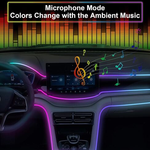 Dreamcolor Acrylic Interior Car LED Strip Light,RGB 6 in 1 Ambient Lighting Car with Wireless APP,175 Inches 600 LED Music Sync Car Led Lights Kits,16 Million Car Interior Lights in Saudi Arabia