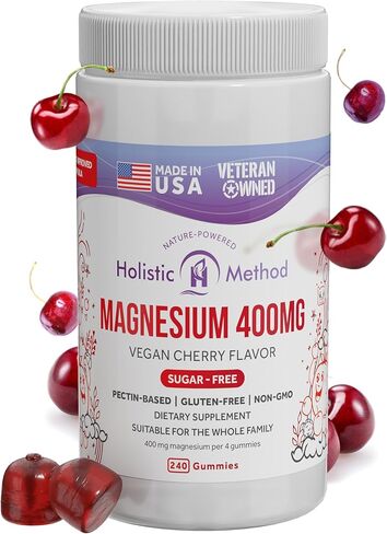 Magnesium Citrate Gummies - Sugar-Free, Vegan and Non-GMO for Better Sleep and Relaxation - No Sugar Alcohol - Magnesium Supplement for Adults, Teens and Kids - Mixed Berry - 240 Chews in Saudi Arabia