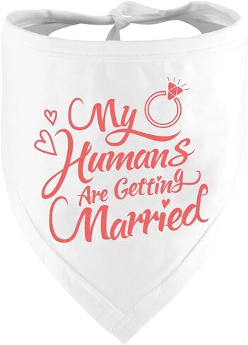 Engagement Gift, My Humans are Getting Married Dog Bandana, Wedding Photo Prop, Pet Scarf, Dog Engagement Announcement, Pet Accessories (Black) in Saudi Arabia