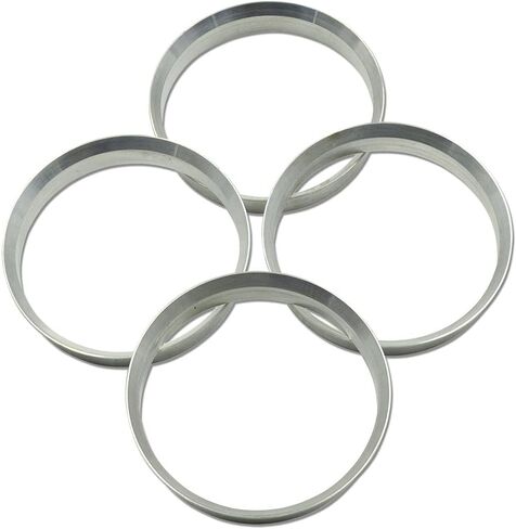 حلقات مركزية من 54.1 إلى 56.1، حلقات مركزية من الألومنيوم الفضي متوافقة مع Mazda Miata Toyota Prius Corolla Yaris، معرف 54.1 مم إلى 56.1 مم OD، حزمة من 4 in Kuwait