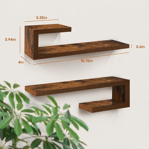 Golden State Art, Floating Shelves, Modern Wall Shelves for Wall Decor, Living Room/Bedroom/Kitchen/Home Office, Floating Shelf for Home Storage & Organization, 15.75 in, White, Set of 4 in Saudi Arabia