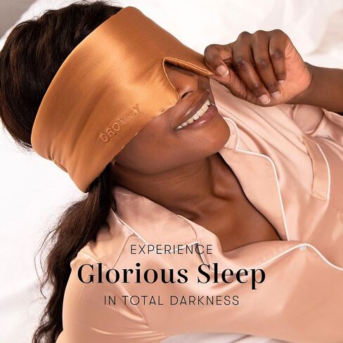 DROWSY Silk Sleep Mask. Face-Hugging, Padded Silk Cocoon for Luxury Sleep in Total Darkness. (Black Jade) in Kuwait