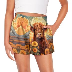 Shorts for Girls 1-16 Years Old Kids Clothes High Waist Athletic with Pockets