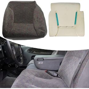 Mist Gray Driver Side Cloth Seat Cover + Foam Cushion Replacement for 1998-2002 Ram 1500 2500 3500