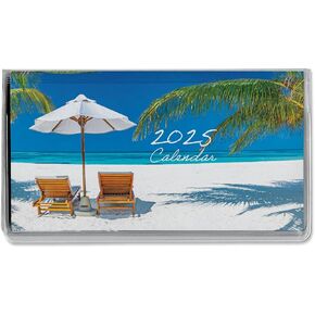 2025 Paradise Tropical Planner Pocket Calendar & Memo Pad, 3.5-Inch x 6.5-Inch Size Closed, Bookstore-Quality Monthly Purse Calendars With 30 Note Pages for Kitchen & Office, by Current