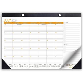 Desk Calendar 2024 2025 Wall Calendars, Monthly Planner Paper Office Desktop 17"X 12", July 2024- December 2025 18-Months, Planning and Organizing Home, School, Office, Colorful