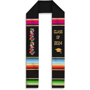 MDPrints Mexican Graduation Sash 2024, 72" Virgin of Guadalupe Graduation Stole, Class of 2024 Graduation Gift