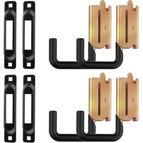 E Track Hooks Heavy Duty E Track J Hooks E-Type Track X Track Steel Hanger, Spring Fitting E Track Accessories for Enclosed Trailer (6PCS E-Type Track J Hooks)