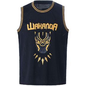 Mens Black Panther #1 T'Challa Shirts #2 Killmonger Basketball Jersey Movie Costume for Party