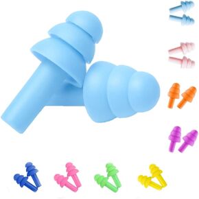 Earplugs for Sleeping Noise Cancelling, Reusable Ear Plugs– Super Soft, Silicone Ear Plug, for Sleeping 8 Pairs, Swimming, Snoring, Concerts, Work, Noisy Places (Color)