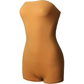 Womens Sexy Slim Fit Shapewear Strapless Bodycon Tube Romper Bodysuit