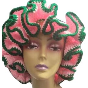 Hat Handmade Crochet Bucket Hat for Woman Teen Outdoor Commute Fisherman Hat Ruffled Brim Winter Windproof Carnival Hat