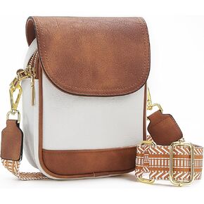 Vegan Leather Small Crossbody Bag for Women Trendy Anti-Thief Cell Phone Shoulder Purse Wallet Handbag Guitar Strap