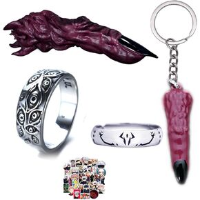 Anime Adjustable Finger & Ring Keychain 10pcs Stickers Prop Accessories