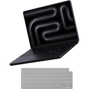 for MacBook Pro 16 inch Case 2024-2021 M3 Pro/Max A2991 M2 A2780 M1 A2485 [100% Match Original Color] Protective Hard Case + Translucent Keyboard Cover for Laptop - Space Gray Clear