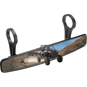 KEMIMOTO UTV Rear View Center Mirror, compatible with Talon Can-Am Commander Maverick Viking Polaris Pro XP 2" Roll Cage, 15" Wide High Definition Convex Design Adjustable SXS Mirror with 2" Clamp