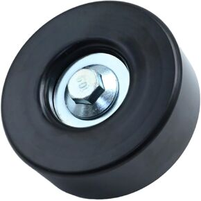 Black Idler Pulley for Chevrolet Express Silverado 1500 2500 3500 Replacement for GMC Savana Sierra 36299 Idler Pulleys with Bolt 17 mm 0.67" Insert Dust Shield Retainer Spacer Steel Rubber