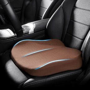 Adult Car Booster Seat Cushion, Car Seat Driver Height Boost Mat Memory Foam Car Seat Cushions Pad Improve Driving View Non-Slip 3D Office Chair Cushion Pressure Relief