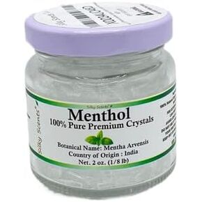 15 ML (0.5 FL OZ) Premium Menthol Crystals 100% Pure Organic and Natural in Glass Jar
