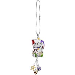 Ganz Color Car Charm - Cat, Zinc, Epoxy, Iron, 2 Inches Width, 7.50 inches Height, Silver