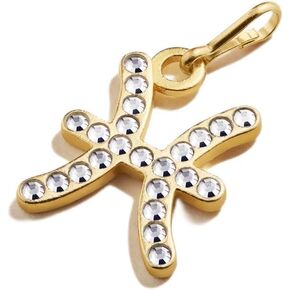 محطة سلسلة سحر Alex and Ani Zodiac Pisces Pavé Crystal Charm، برج الحوت، مطلية بالذهب عيار 14 قيراطًا فوق الفضة الاسترليني، كريستالات شفافة، مقاس سحر 0.48 بوصة عرض × 0.61 بوصة ارتفاع in Saudi Arabia