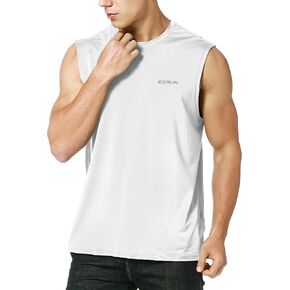 EZRUN Men's Sleeveless Shirt Quick Dry Workout Swim Shirt Gym Muscle Athletic Beach Tank Top Big and Tall