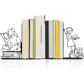 Bookends Decorative Book Ends Decorative Reading Decor Reading Book end Bookshelf Decor for Bedroom Library Office School Book Display Desktop Organizer Gift for Book Lovers