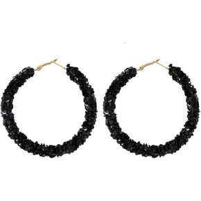 Acrylic Cute Candy Crystal Chips Wrapped Hoop Earrings Colorful Transparent Geometric Round Dangle Drop Earrings Party Jewelry for Women