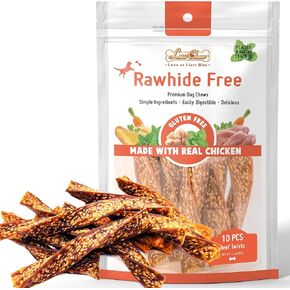 Chicken Dog Chew Twist Sticks, Puffed Human Grade Chicken Dog Treat Sticks, Rawhide Alternative, Easy to Digest 20pcs/Pack