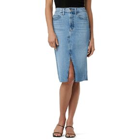 Joe's Women's The Joplin High Rise Knee Length Denim Skirt with Front Slit