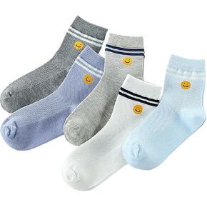 Women Smile Face Socks Cute Funny Socks Womens Crew Socks Cotton Novelty Socks for Women Girls 5-6 Pairs
