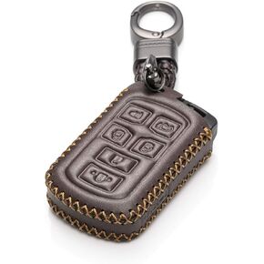 Vitodeco Genuine Leather Smart Key Keyless Remote Entry Fob Case Cover with Key Chain Compatible with Toyota Sienna 2011-2020 (6 Buttons, Red)