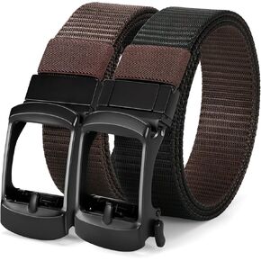 JASGOOD Mens Nylon Ratchet Belt Reversible,Web Casual Belt for Jeans Pants Men Golf Belt 2 In 1 Belt