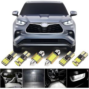 مجموعة الإضاءة الداخلية BMT xms LED بديلة لسيارة Toyota Highlander 2015-2023، لمبة LED داخلية بيضاء ساطعة 6000K، 15 قطعة