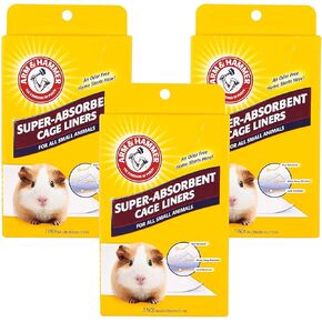 Arm & Hammer for Pets Super Absorbent Cage Liners for Guinea Pigs, Hamsters, Rabbits & All Small Animals | Best Cage Liners for Small Animals, 7 Count Small Animal Pet Products