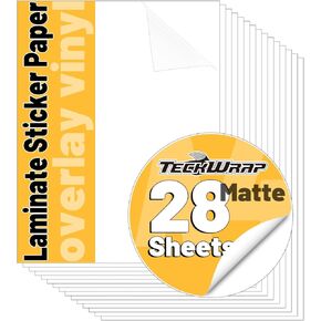 TECKWRAP Holographic Sticker Paper Clear Overlay Lamination Vinyl Patterns Laminate Film 8.26" x 11.69" A4 Size 28 sheets/Pack for Craft, Scrapbooking, Craft Cutters (Rainbow,Gem,Galaxy Star, Sparkle)